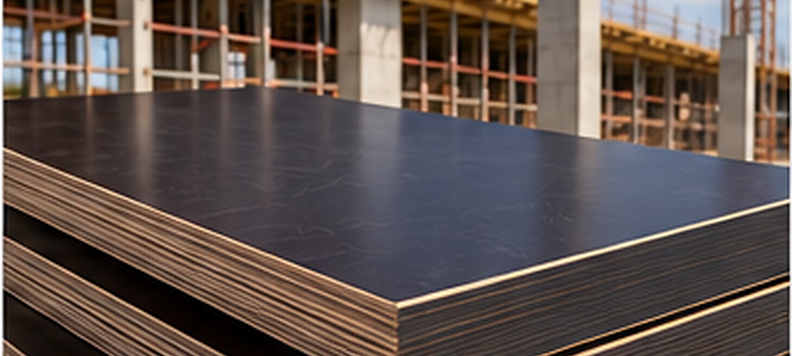 Phenolic film-faced construction panels for concrete formwork